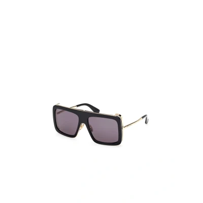 Image of Max Mara Woman MM0119 JEAN 01A Sunglasses Acetate Black Smoke Squared Normal