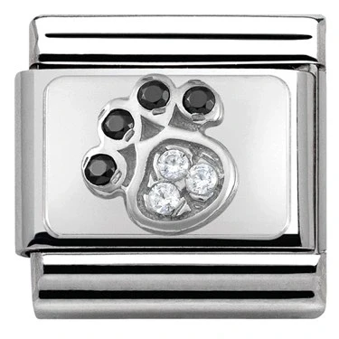 Image of Nomination Paw Print CZ Charm