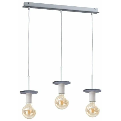 Image of Saturn Bar Pendant Ceiling Light Grey, 60cm, 3x E27