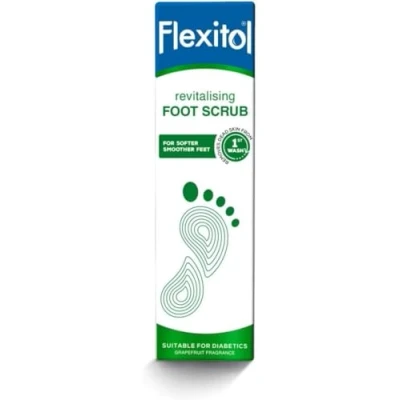 Image of Flexitol Revitalising Foot Scrub Removes Hard, Dead, Dry Skin on the Feet and Heels 15 Percent Urea Exfoliating Glycolic Acid Clinically Proven Cream Suitable for Diabetics. 75g