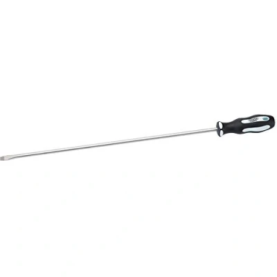 Image of Draper Plain Slot Extra Long Reach Soft Grip Screwdriver, 8 x 450mm