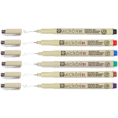 Image of PIGMA MICRON 6 Fineliners 01 Pack of Colours
