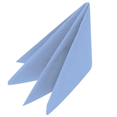 Image of Swantex Sky Blue Napkins 40cm 3ply Pack of 100 Disposable Napkins, Party Paper Dinner