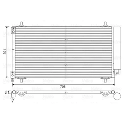 Image of 6455EA, 6455EY, 6455GZ, 96527757 Condenser VALEO 817740 with dryer Aluminium 301mm R134a PEUGEOT: 407 SW, Saloon, 607 Saloon