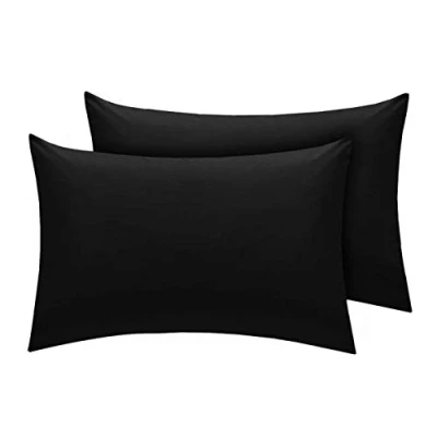 Image of Comfy Nights Egyptian Cotton 200 Thread Count Plain Dyed Pillow Pairs (Black, House Wife Pair)