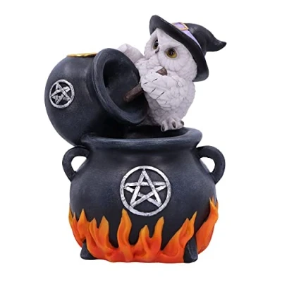 Image of Nemesis Now Snowy Brew Backflow Incense Burner, Black, 17cm