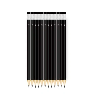 Image of imiiHO 001 HB pencils, 12 pack, wooden lead pencils (HB)