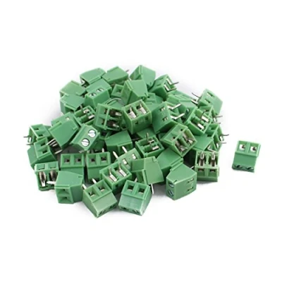 Image of Sourcingmap 50Pcs KF128 AC300V 10A 2P 3.81mm Pitch Screw Type PCB Terminal Blocks Connector Green