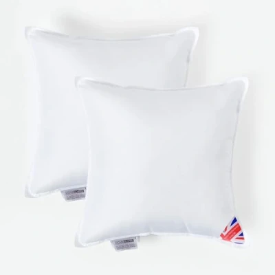 Image of HOMESCAPES 2 Pack Luxury Super Microfibre Cushion Inserts 45cm x (18 18) Perfect Bounce Back and Soft Cover Generously Filled Inner Pads Hypoallergenic Filler Handmade Machine Washable
