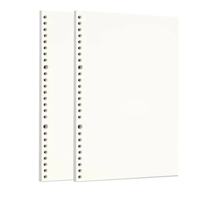 Image of Zelten 2 Pack B5 120 Sheets/240 Pages Blank Loose Leaf Punched Paper Refills for 26 Hole Binder Personal Organizer Diary Notebook Refillable Planner