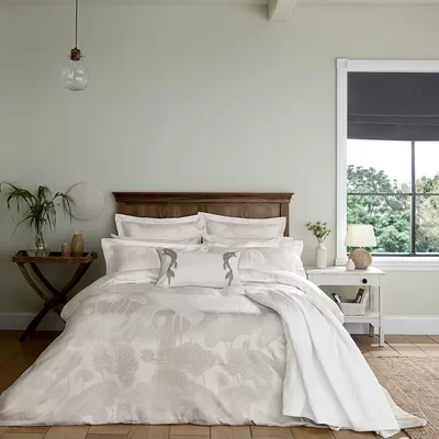 Image of Sanderson Lotus Leaf Duvet Cover King Size Ivory