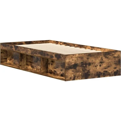 Image of vidaXL Bed Frame without Mattress Smoked Oak 75x190 cm Small Single
