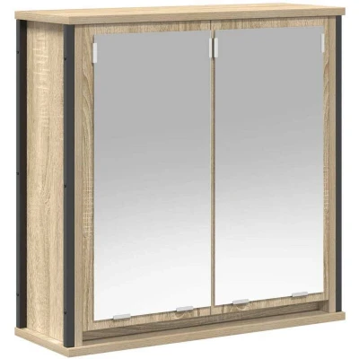 Image of vidaXL Bathroom Wall Cabinet with Mirror Sonoma Oak 60x21x60 cm