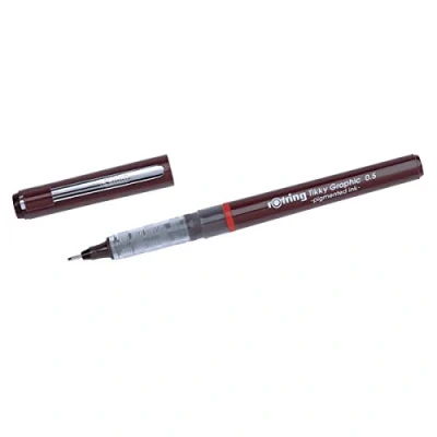 Image of rOtring Tikky Graphic 0.4 mm Black Ink Disposable Fine Liner 2 pkaa