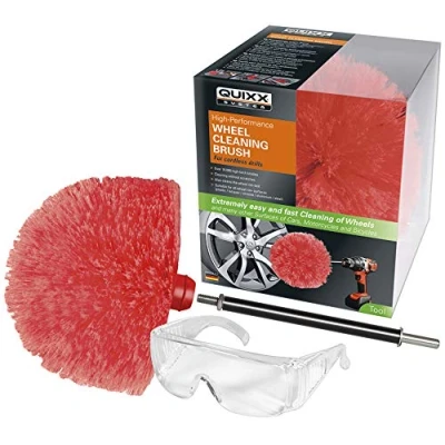 Image of Quixx QWCB1 Wheel Cleaning Brush, Suitable for Cordless Drills and all Rims Surfaces, Cleans without Scratching the Car Motorcycles Bicycles Wheels Rim bed
