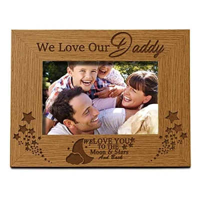 Image of ukgiftstoreonline We Love Our Daddy Wooden Photo Frame Gift (8 x 10 Inch)