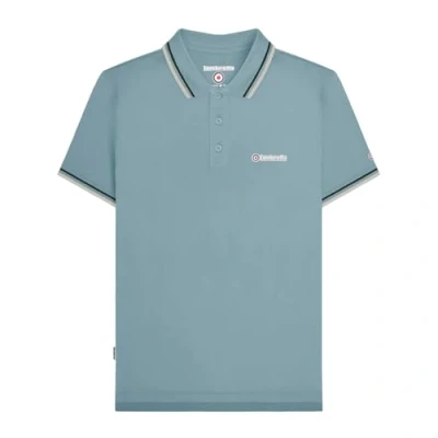 Image of Lambretta Mens Twin Tipped Polo Shirt Smoke Blue (Black/Grey) M