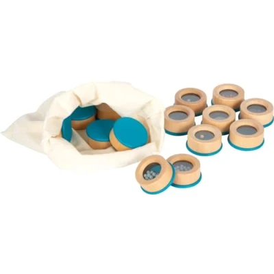 Image of small foot Listening Memory, Kids&#039; Acoustic Sensory Game, 16 Filled Wood containers, Ages 3+ Years, 12468