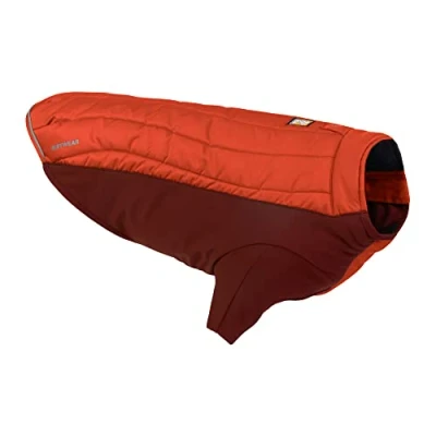 Image of RUFFWEAR Powder Hound Insulated Dog Jacket, Weather &amp; Water Resistant Cold Coat with Fleece Lining, Premium Winter Overcoat Snow Suit for Dogs, Persimmon Orange Small
