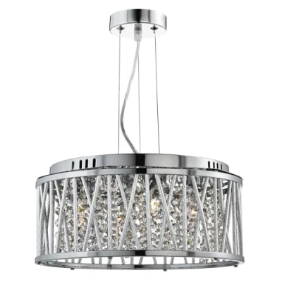 Image of Elise 4 Light Ceiling Pendant Chrome with Crystals, G9