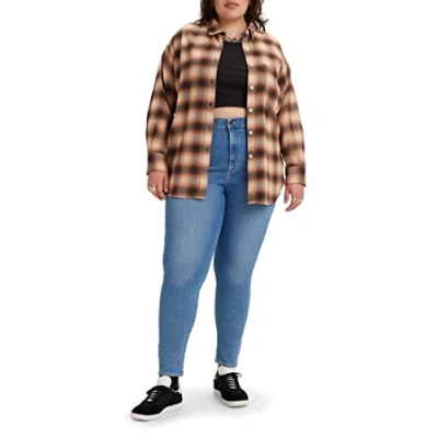 Image of Levi&#039;s Women&#039;s Plus Size Mile High Super Skinny Jeans, Dark Indigo Worn In, 14 S