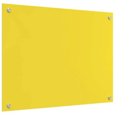 Image of vidaXL Yellow Kitchen Backsplash Tempered Glass 80x60 cm Indoor Heat Resistant Decorative Panel for Modern Kitchens
