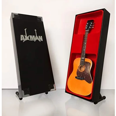 Image of Lester Flatt: D28 Acoustic Miniature Guitar Replica Music Gifts Handmade Ornamental 1/4 Scale Includes a Display Box, Name Tag and Stand