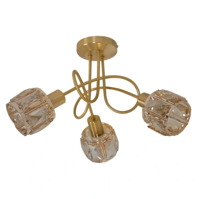 Image of Josefa Multi Arm Semi Flush Ceiling Lamp Gold 3xE14 3000K