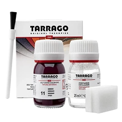 Image of Tarrago Self Shine color Dye 25 ml Shining for Shoes and Accessories Covers Scuffs Wear of Footwear Shoe Care Repair Stain Burgundy