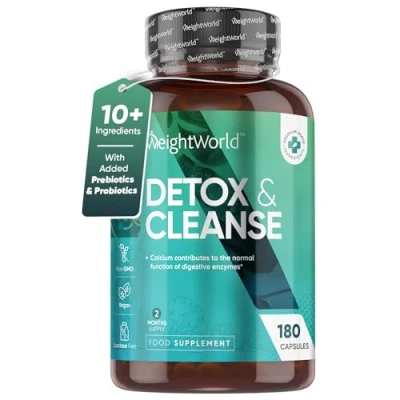 Image of WeightWorld Detox &amp; Cleanse 180 Capsules 2 Months Supply High Strength Vegan Supplements Prebiotics Probiotic Complex Colon Tablets Alternative