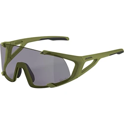 Image of ALPINA Unisex Adults, HAWKEYE S Q LITE V sports glasses, olive matt/purple, One Size