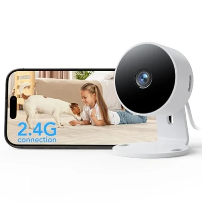 Image of GNCC GC3 Indoor Security Camera with Night Vision, AI Motion Sound Detection, 2 Way Audio, 1080P Baby Monitor, Cloud &amp; SD Storage, 2.4GHz WiFi Works Alexa Google Home, Easy Setup, White