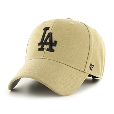 Image of 47 MLB Los Angeles Dodgers MVP Unisex Baseball Cap, Black Logo, Colour Old Gold