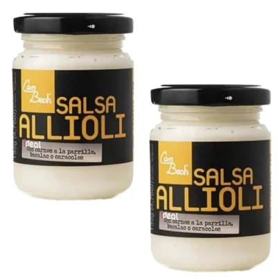 Image of Allioli Garlic Sauce Traditional Spanish 100% Natural VEGAN (Pack of 2 x 135g)