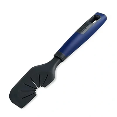 Image of Tasty Everyday Dough Scraper &amp; Whisk Cleaner, Silicone Spatula for Baking Wiper Tool, Batter Non Stick, Anti Scratch Rubber Spatula, 25x5.5x2.5cm, Dark Grey, Blue