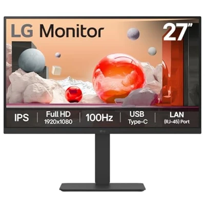 Image of LG Electronics Monitor 27BA750, 27 Inch, FHD 1080p, 100Hz, 5ms Response Time, IPS Panel, HDMI, DisplayPort, USB C (Black)