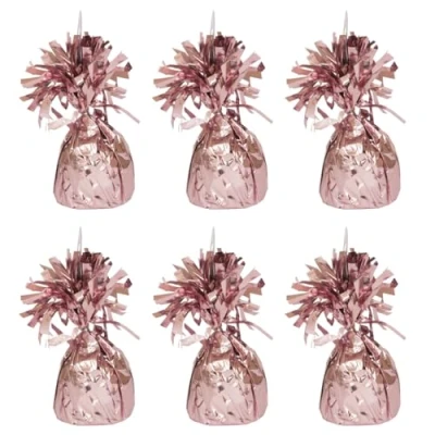 Image of Foil Helium Balloon Weights Pack of 6 Durable &amp; Colourful Baby Pink for Birthdays Parties, Events Celebrations Perfect Weight Holders