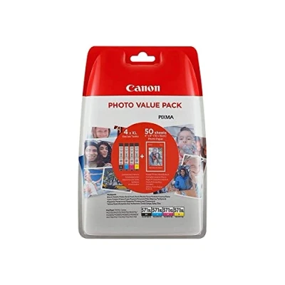 Image of Canon CLI 571 XL C M Y BK Pack of 4 cartridges (Black Cyan Magenta Yellow XL) Genuine (Plastic Pack)