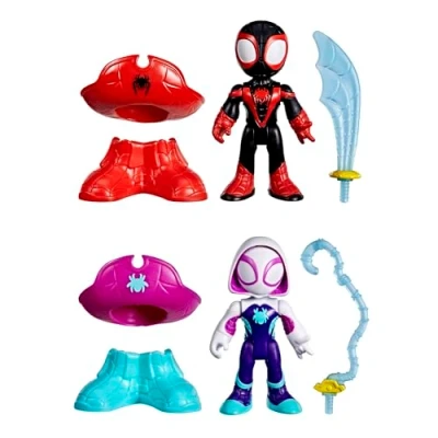 Image of Spidey and his Amazing Friends Marvel Water Webs Pirate Miles &#039;Spin&#039; Morales &amp; Ghost Spider Toys
