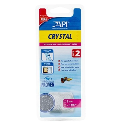 Image of API CRYSTAL Aquarium Filtration Media Cartridges for Superclean 60 and 90 Internal Filter, Size 2, Pack of 1