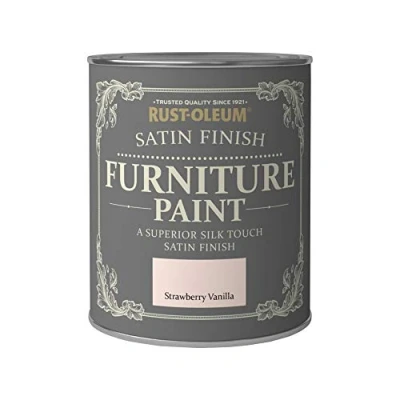 Image of Rust Oleum Pink Furniture Paint in Satin Finish Strawberry Vanilla 750ml