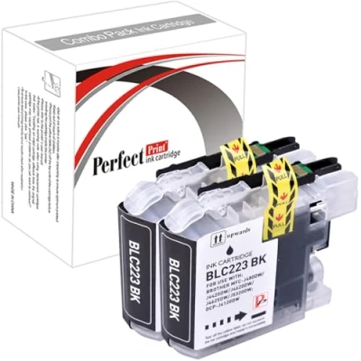 Image of 2 Black Compatible Ink Cartridge Replace LC223 for Brother DCP J4120DW MFC J4420DW J4620DW J4625DW J5320DW J5620DW J5625DW J5720DW Printer