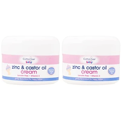 Image of Cotton Tree Zinc and Castor Oil Nappy Rash Cream Pack of 2 x 200ml