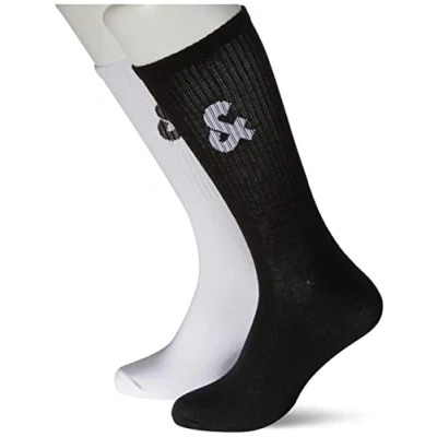 Image of JACK &amp; JONES Men&#039;s Jacsolid Tennis Socks Pack of 5, White/White White, One Size