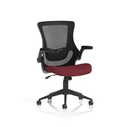 Image of Orbit Black Mesh Back Chair Bespoke Colour Seat Ginseng Chilli
