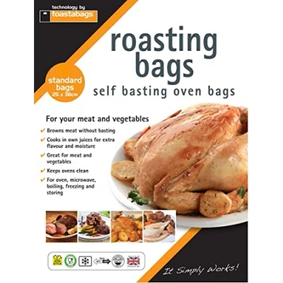 Image of 8 x Roasting Bags Flavour Seal Cooking for Ovens and Microwaves Perfect Chicken Fish Meat Turkey Vegetables Medium