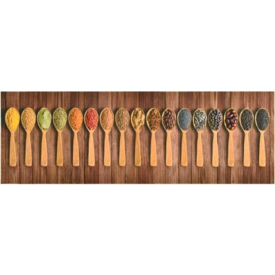 Image of vidaXL Kitchen Carpet Washable Spoons 60x300 cm