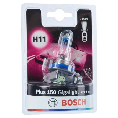 Image of Bosch H11 (711) Plus 150 Gigalight Headlight Bulb 12 V 55 W PGJ19 2 1