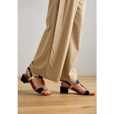 Image of MARCO TOZZI Women&#039;s 2 28230 42 Heeled Sandal, Navy Comb, 5.5