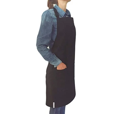 Image of Nerthus FIH 088 Apron. Black apron with 2 pockets and adjustable height.